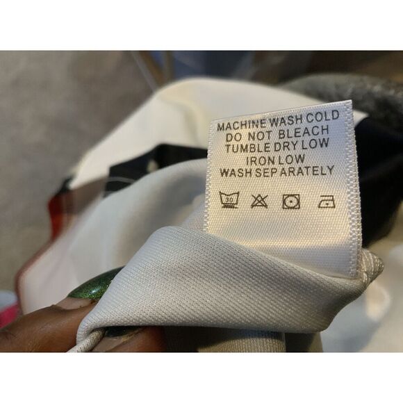 MOD Multicolored Geometric Long Sleeve High Neck Half Zip Classic Dress Size Med - Picture 13 of 14